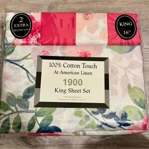 King size bedding set from American Linen. 1900. Includes two extra pillowcases
